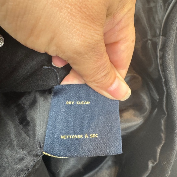 London Fog Pea Coat Womens Size XL Black Hooded Wool Blend Mid Length - Picture 5 of 8